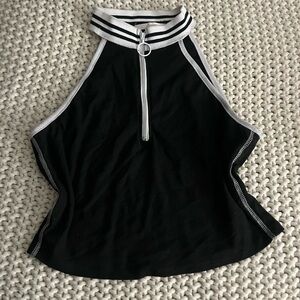 Stylish Black and White Halter Top